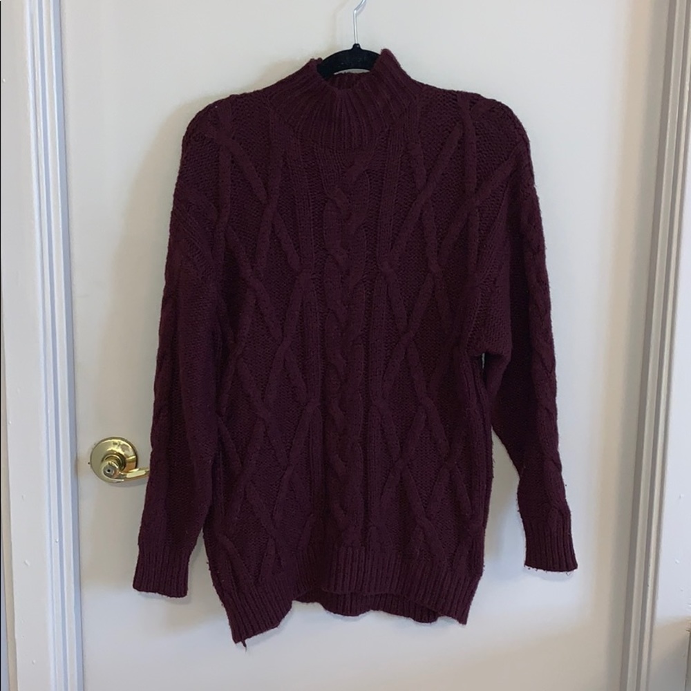 Express Maroon Turtle Neck Sweater